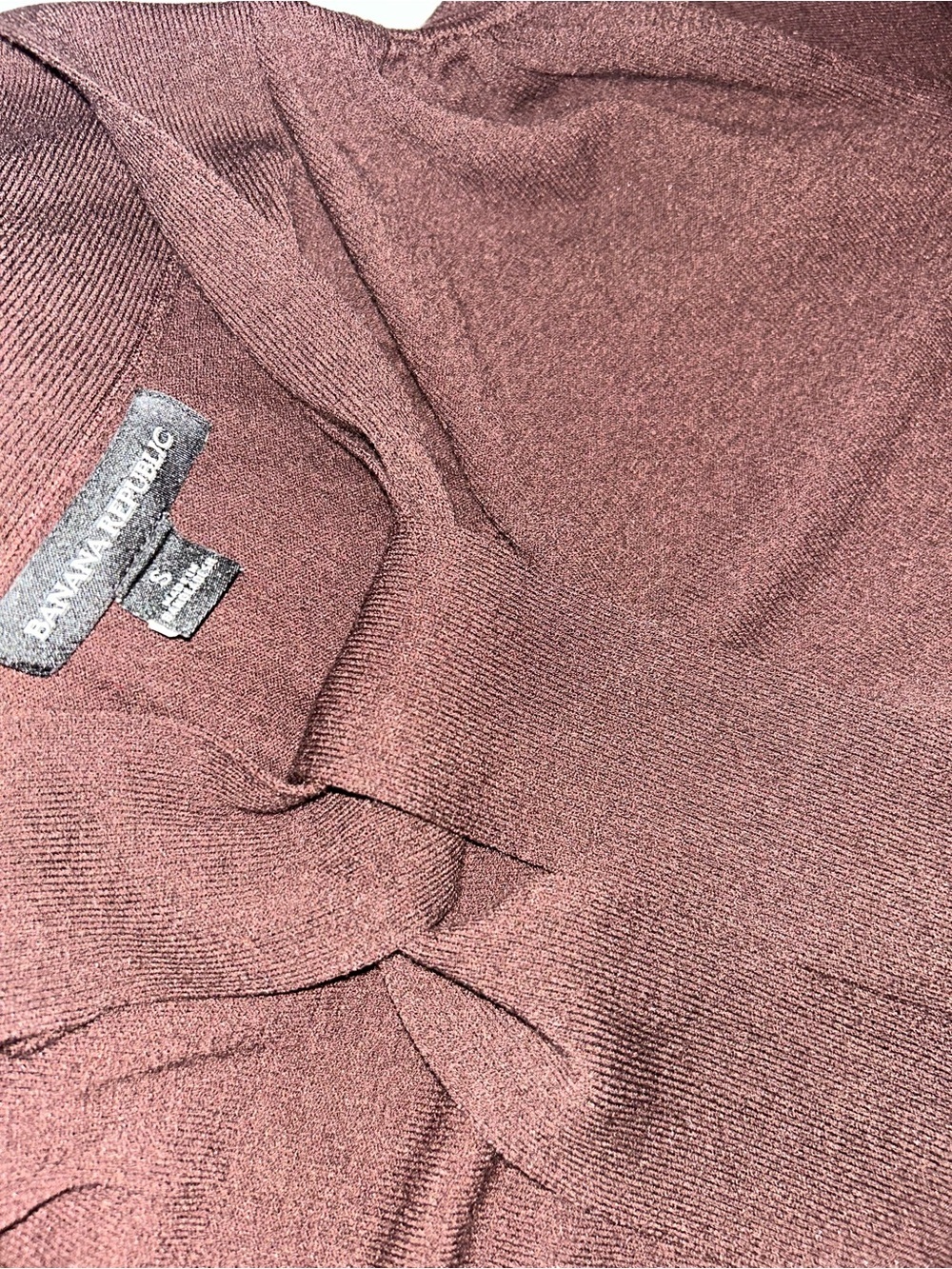 Banana Republic Dark Brown V-Neck Tie Detail Sweater - Picture 2 of 6